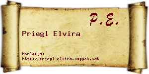 Priegl Elvira névjegykártya